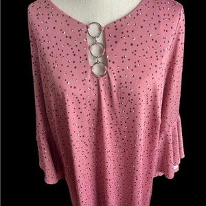 ABG Womens Bell Sleeve A-Line Dress